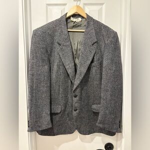 Vintage Harris Tweed Wool Blazer Jacket 46 Short Made In Canada